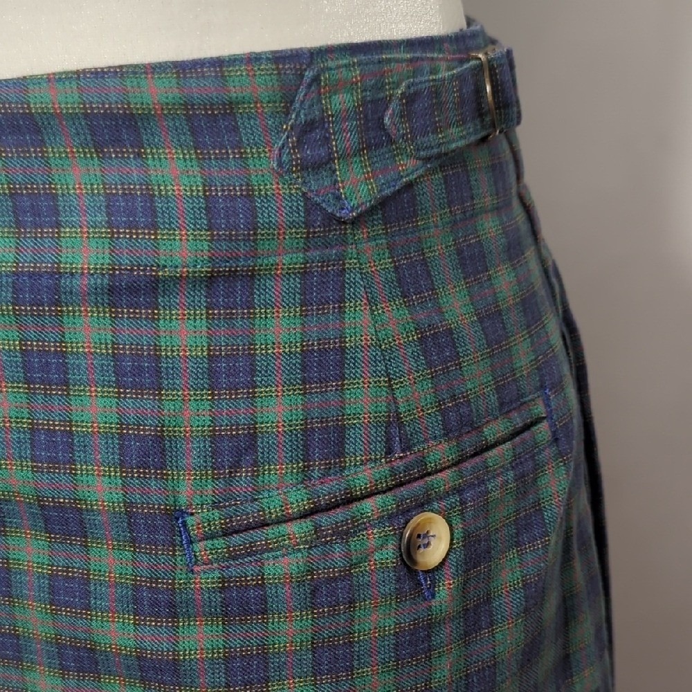 Vintage 80s 90s Nautica Tartan Plaid Green Blue Women's Skirt Midi Maxi Fall Med - Picture 10 of 16